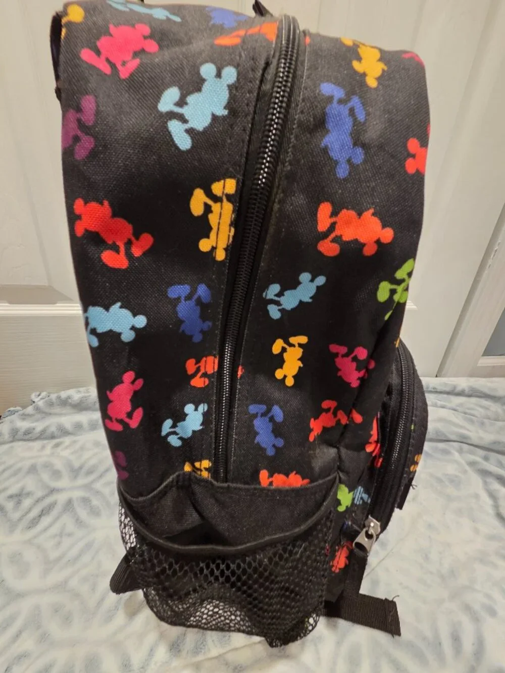 Authentic Disney Parks Backpack Colorful Rainbow Mickey Mouse Silhouettes